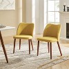 Elisa Mid-century Modern Upholstered Dining Chair Set of 2 | ARTFUL LIVING DESIGN-MUSTARD - 2 of 4