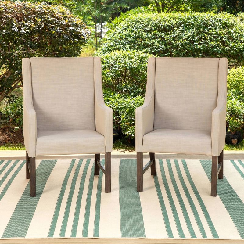 2pk Outdoor Dining Chairs with Metal Frame &#38; Armrests - Captiva Designs, 1 of 11