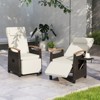 Tangkula 2PCS Patio Rattan Lounge Chair PE Wicker Recliner Chair w/ Adjustable Backrest & Footrest - 2 of 4