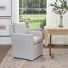 KINWELL 25" Performance Fabric Upholstered Rolling Dining Armchair - 4 of 4