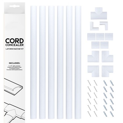 Fleming Supply 6-Piece 8-ft x 16.73-in Plastic White Straight Channel Cord  Cover in the Cord Covers & Organizers department at