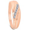 Pompeii3 Mens Rose Gold 1/4 Ct Diamond Wedding Band High Polished Ring - 2 of 4