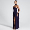 Clotth Women's Strapless Maxi Dress - Halter Neckline with Draped Back Detail, Long Skirt with Streamers,Backless Dress with Slit - 2 of 4