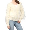 Women's Feather Trim Wool Blend Cardigan - Fate - 2 of 3