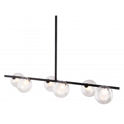 Zuo Modern Keyoz Ceiling Lamp Black with Clear Glass Shades 55.1"H x 47.2"W x 12.2"D