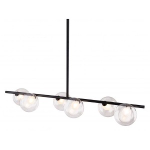 Zuo Modern Keyoz Ceiling Lamp Black with Clear Glass Shades 55.1"H x 47.2"W x 12.2"D - 1 of 4
