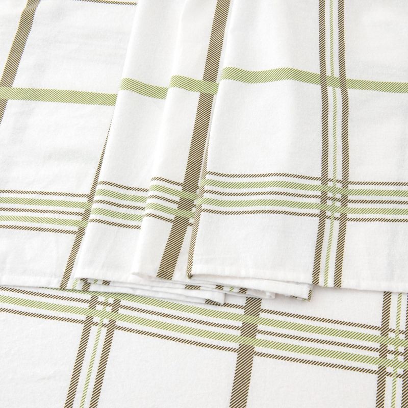 100% Turkish Cotton Classic Printed Flannel Sheet Set - Isla Jade, 6 of 8