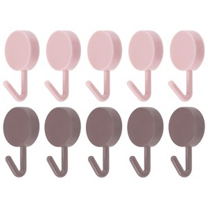 Unique Bargains Stainless Steel Adhesive Waterproof Decorative Hooks and Hangers 10 Pcs - 1 of 4
