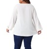 Agnes Orinda Women's Plus Size Dressy Swiss Dots Long Sleeve Round Neck Casual Blouses - 4 of 4