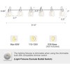 Chrome Bathroom Vanity Light Fixtures - Wall Mount Over Mirror with Hammered Glass Shade E26 Socket - Stylish Lighting for Bathroom and Hallway - 3 of 4