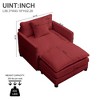 FONTOI Accent Chair with Ottoman Set for Relaxed and Stylish Living Room Spaces, Red, 35"*31"*14" - 3 of 4