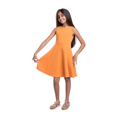 24seven Comfort Apparel Girls Sleeveless Knee Length Fit And Flare Dress :  Target