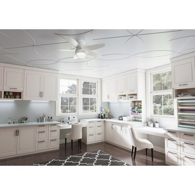 Hunter Fans 44" Lilliana Lighted Ceiling Fan Fresh White Finish - Mid-Century Modern Design with Integrated LED and Pull Chain Control