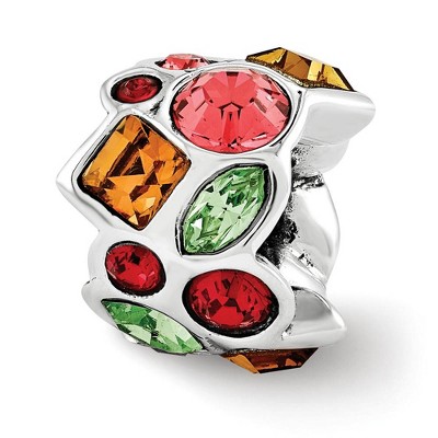 Black Bow Jewelry Sterling Silver with Multicolor Crystals Medley Bead Charm