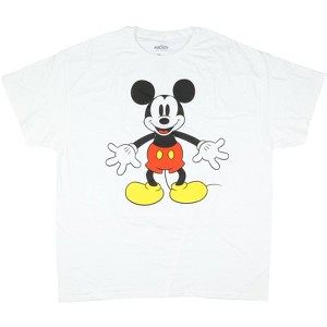 Seven Times Six Mickey Mouse Shirt Mens Arms Wide Open Pose Adult Short Sleeve T-Shirt White - 1 of 3