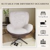Kumasinova 360° Swivel Office Chair, Modern Ergonomic Office Chair with Faux Leather and Black Metal Base Frame, No Wheels, Home Office Desk Chairs - 3 of 4