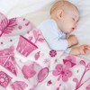FIONECA Whimsical Pink Christmas Pattern Blanket with Cottage Tree and Ornament Design Cozy Soft Holiday Throw Blanket 40x50 inches - 4 of 4