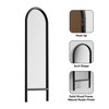Wooakway Arch Solid Wood Full Length Mirror Accent Wall Mirror Novelty Cheval Mirror for Bathroom Bedroom Living Room Black/Brown - 4 of 4