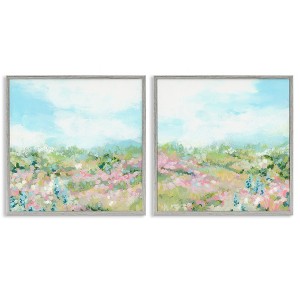 Stupell Industries Abstract Cottage Meadow 2pc Framed Giclee Art Set, Gray, 17" x 17" - 1 of 4