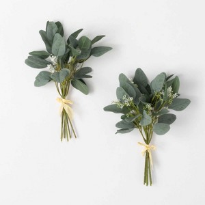 Sullivans Artificial Eucalyptus Leafy Bundle Set of 2, 15" Green - 1 of 4