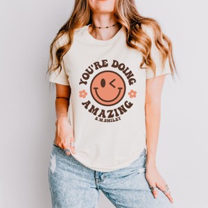 Simply Sage Market S.W.Smiley You're Doing Amazing Smiley Face Short Sleeve Tee - 1 of 4
