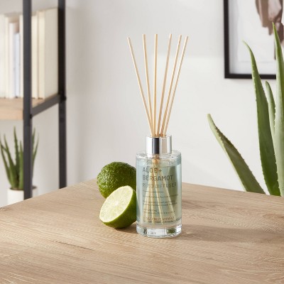 100ml Glass Reed Diffuser Aloe &#38; Bergamot Light Mint Green - Threshold&#8482;