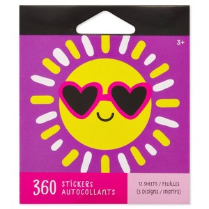 360ct Summer Themed Mini Sticker Pad: Carlton Cards Nature & Food Stickers for Teachers & Girls, 12 Sheets - 1 of 3