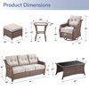 Buenhomino 8 Piece Patio Furniture Set Outdoor Sectional Sofa,High Back Patio Swivel Rocker Chairs with Ottomans Coffee Table,Brown Wicker - 3 of 4