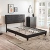 Okak Queen Size Upholstered Platform Bed Frame ,Wood Slat Support, Easy Assembly, Black, PU - 4 of 4