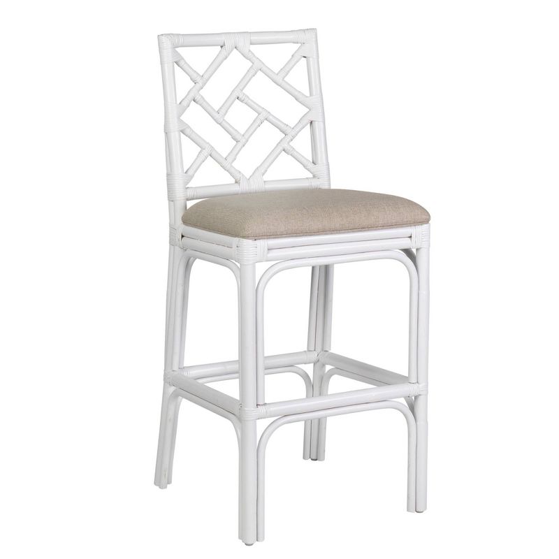 Stacie Rattan Barstool White - East At Main, 1 of 10