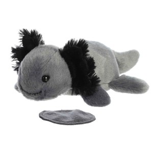Aurora Small Ebon Black Axolotl Shoulderkins Adorable Stuffed Animal 6.5" - 1 of 4
