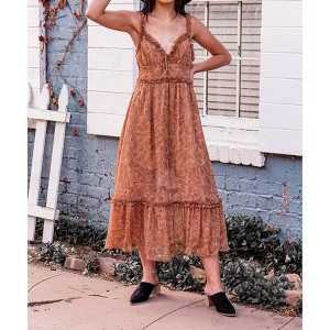 Women's Good Karma Printed Chiffon Midi Dress - Saints + Secrets - 1 of 4