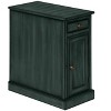 Vynxaria Traditional Accent Table - Narrow End Table with Storage Drawer, Antique Blue Veneer, 11.75" W x 21.75" L x 24.25" H - 3 of 4