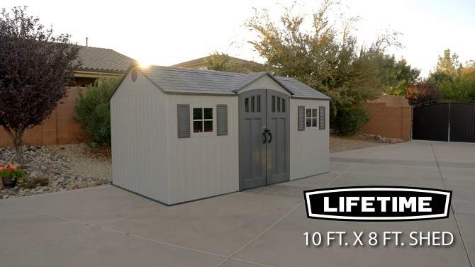 Lifetime 15&#39; x 8&#39; Outdoor Storage Shed Gray Matters, 2 of 10, play video