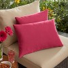 2pk Sunbrella Outdoor Throw Pillows Hot Pink - 2 of 3