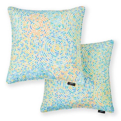 2pk Spiral Tile Outdoor Throw Pillows - Fiesta