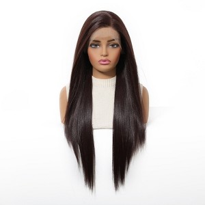 Jessie's Wig 28 Inch Long Straight Wig Middle Part Synthetic Hair 13x6 Lace Wigs Shiny Brown 1 Pc/Pack - 1 of 4