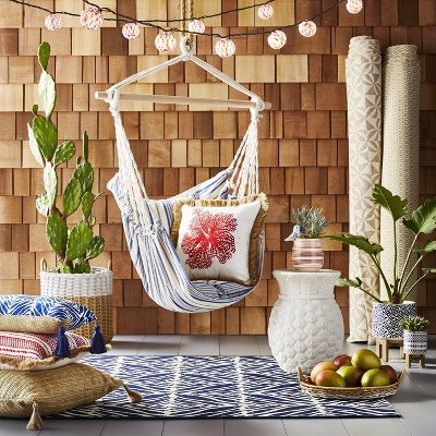 red boho living room