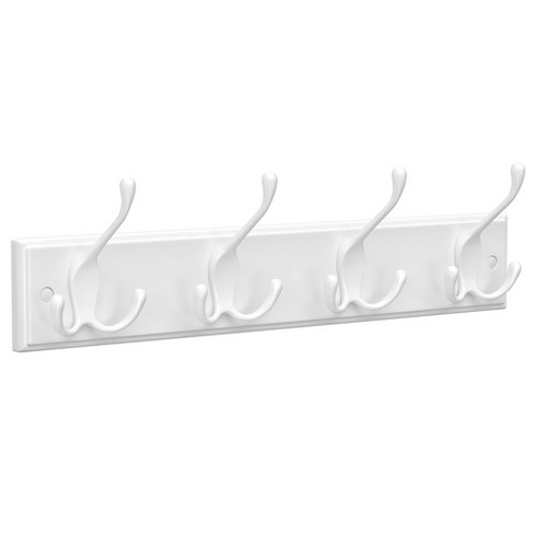 Songmics Wall-mounted Coat Rack - Hook Rack With 4 Tri-hooks - White :  Target