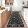 Washable Farmhouse Floral Print Living Room Rugs, Soft Non Slip Modern Bedroom Carpet, Ultra Thin Floor Rug for Home Office - 3 of 4