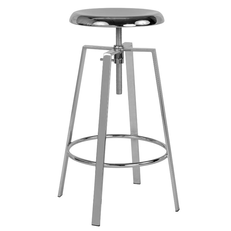 Merrick Lane Industrial Style Bar Stool with Height Adjustable Swivel Seat, 1 of 6