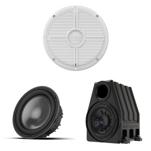 Wet Sounds REVO 12 HP S4 V3 - 12" High Power 4 Ohm Subwoofer with REVO 12 XW-W GRILLE V3 - White XW Style Closed Grille and PORTED-12-ENC 12" Rotom... - 1 of 4