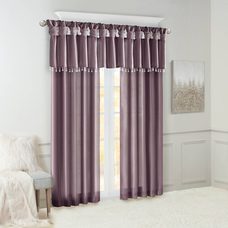 Lillian Twisted Tab Light Filtering Lined Curtain Panel, 5 of 12