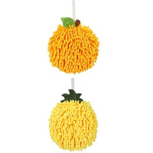 REGALWOVEN 2 Pack Soft Absorbent Chenille Fuzzy Ball Hand Towels for Bathroom Home Decor 6" x 6" - 1 of 4