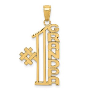 Black Bow Jewelry 14k Yellow Gold #1 Grandpa Pendant, 18mm - 1 of 4
