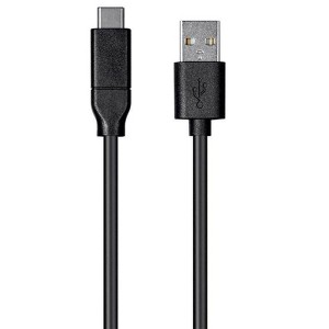 Monoprice USB C to USB A 2.0 Cable - 3 Meters (9.8 Feet) - Black | Fast Charging, High Speed, 480Mbps, 3A, 26AWG, Type C, Compatible with Samsung - 1 of 4