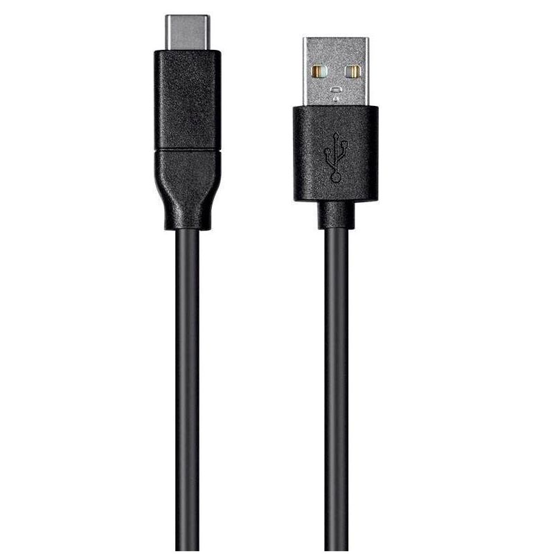 Monoprice USB C to USB A 2.0 Cable - 2 Meters (6.6 Feet) - Black | Fast Charging, High Speed, 480Mbps, 3A, 26AWG, Type C, Compatible with Samsung, 1 of 7