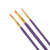 Unique Bargains 3-Piece Set of Pens Applicable Paint Type Oil Paint Brush Style Round Tip Brush Nylon Wood 6.77"-6.89"-6.85" 3Pcs - 3 of 3