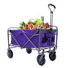 YONWAY Foldable Large Utility Shopping Wagons Carts with 4 All-Terrain Wheels 150lbs Capacity Portable for Sand,Camping Fishing,Shopping - 2 of 4