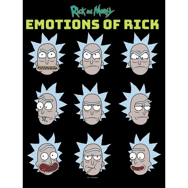 Men's Rick And Morty Emotions of Rick T-Shirt, 2 of 6